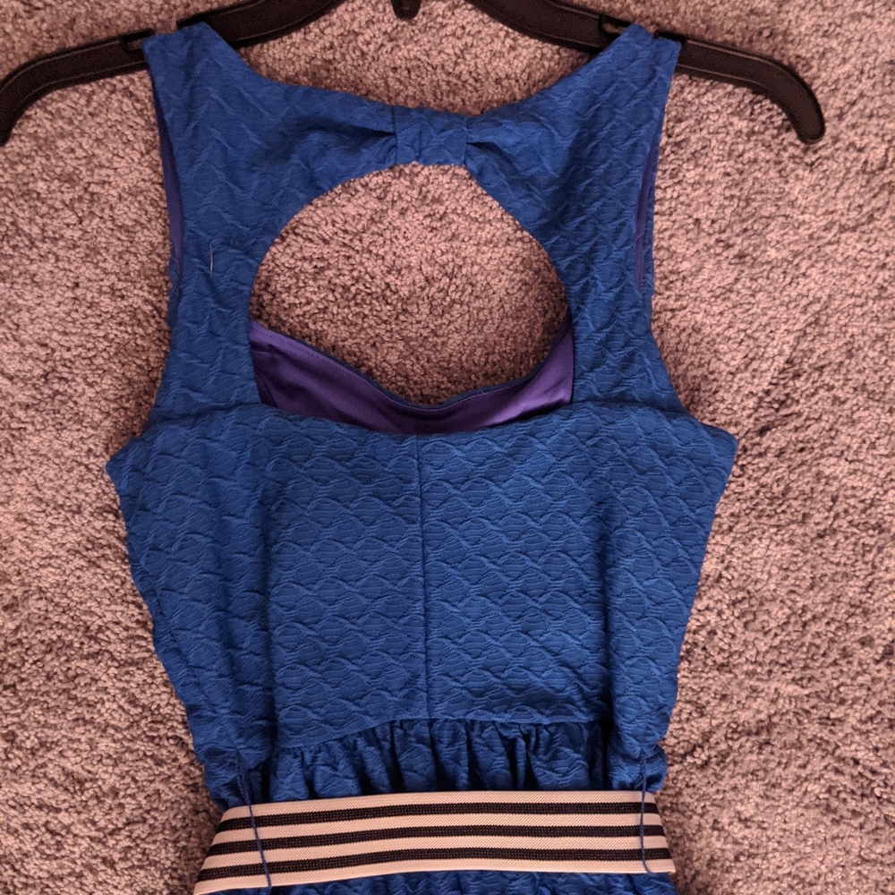 Blue Open Back Dress - Picture 3 of 4